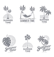 set of black and white logo templates with palm vector image