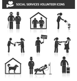 social services icons set black vector image