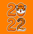 greeting card with cute tiger symbol happy vector image
