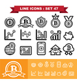 bitcoin line icons set 47 vector image vector image