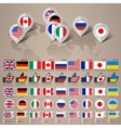 g8 flags with map big set vector image
