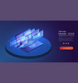 laptop with business analysis and communication vector image vector image