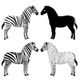 zebra silhouettes set vector image