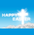 easter background cross and heaven with white vector image vector image