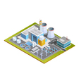 isometric image of nuclear station vector image