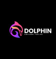 logo dolphin gradient colorful style vector image vector image