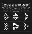 set of cyberpunk arrows kit of futuristic vector image vector image