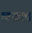 set of wavy luxury line cards golden vector image vector image