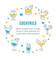 website banner and landing page cocktails vector image vector image