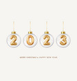 3d christmas and new year 2023 greeting card vector image