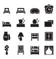 bedroom accessories icons set vector image