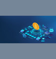 farm for the extraction cryptocurrency bitcoin vector image vector image