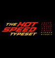 hot speed font red grilled letters design vector image