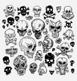 pirate skull emblem with crossed bones vector image