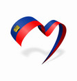 liechtenstein flag heart shaped ribbon vector image