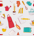 cooking kitchen seamless pattern set home decor vector image
