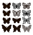 cut butterflies monochrome insect sketch vector image