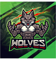 wolves esport mascot logo design vector image
