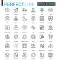 finance and banking thin line web icons set vector image