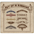 set of 10 ribbons vector image