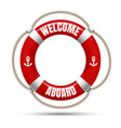 welcome abord buoy vector image vector image