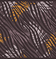 abstract leaves seamless pattern with zebra print vector image