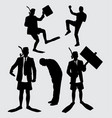 business and diving people action silhouette vector image