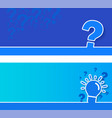light bulb and question mark on blue background vector image