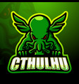 green cthulhu mascot esport logo design vector image