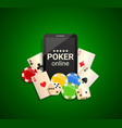 poker online in smartphoneinvitation banner vector image