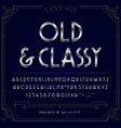 silver or chrome metallic font set letters vector image
